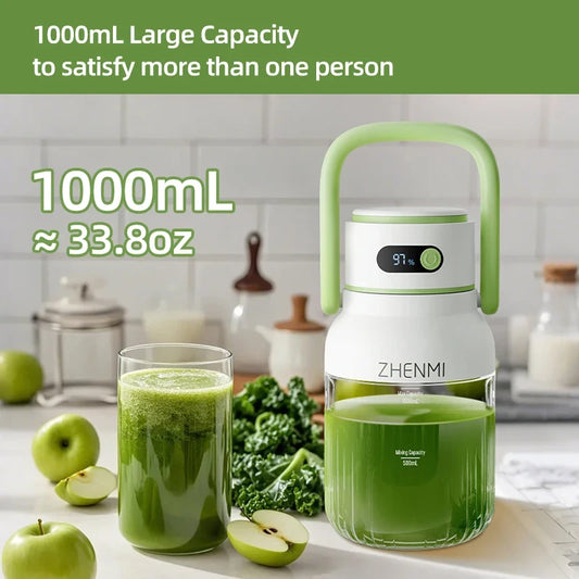 ZHENMI BPA-Free Cordless Blender Portable Juicer 33oz
