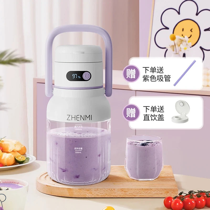 ZHENMI BPA-Free Cordless Blender Portable Juicer 33oz