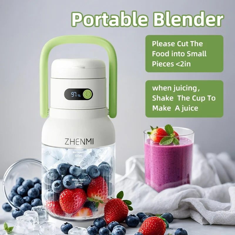 ZHENMI BPA-Free Cordless Blender Portable Juicer 33oz